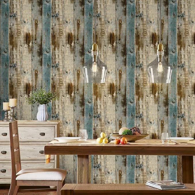 Grey Wood Wallpaper 17.3"×400" Peel and Stick Wallpaper Self Adhesive Distressed Wood Wallpaper Reclaimed Faux Home Decoration Film Shelf Vinyl - Image 4