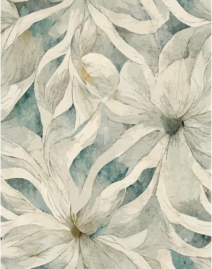 Peel and Stick Wallpaper Roll, Urban Stems Design | 17.5 x 216 in roll; Covers 26.25 sq ft; Vinyl peel & stick; No paste needed; Great for walls, shelves & cabinets. by WallWear