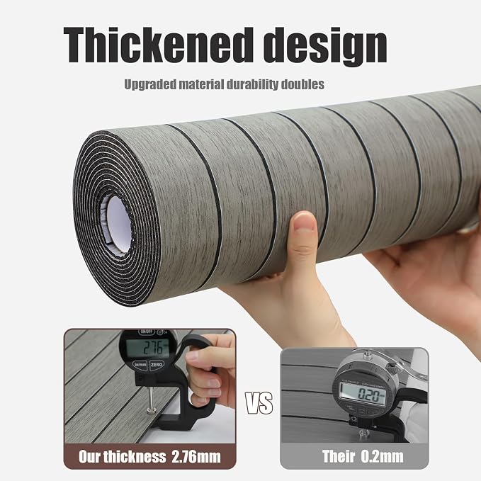 Chejiaye Peel and Stick 3D Wall Panel -15.75"x118"Soundproof Self-Adhesive Wall Sticker, Removable Thick PVC Slat Contact Paper for Kitchen Bedroom,Ceiling Wall Decoration Wood Grain (Dark Grey) - Image 5