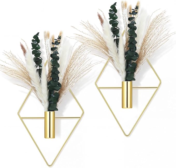 Canlierr 4 Pcs Wall Decor Hanging Planters, Mixed Plants, Gold by Canlierr