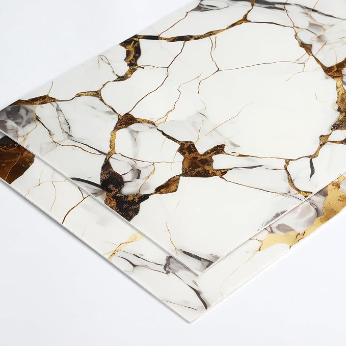 Haimin 3D Wall Panels Peel and Stick Marble Tile Look 10 Pack Waterproof | Lightweight, each 23.6x11.8in, total 19.4 sq ft. Kitchen & bath backsplash, bedroom/living rm decor. Marble-look faux tile. - Image 5