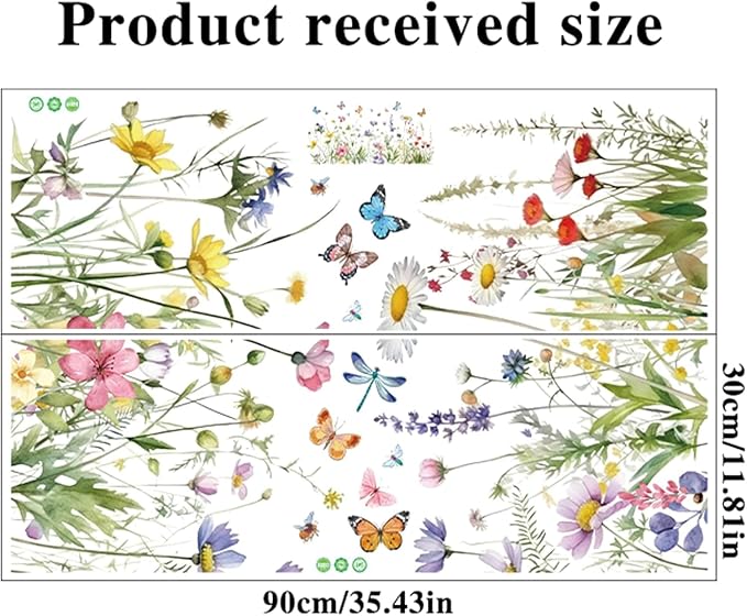 Arawat Flower Wall Murals Peel Plant Wall Stickers Room Wall Decals Decor for Bedroom Wall Stickers for Living Room Wall Decor Stickers & Murals 3D Wall Art as Decorations - Image 7