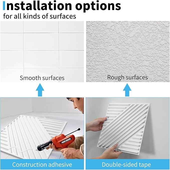 Art3d 3D Textured Accent Wall Panels, 12 x 12 Inch, 33-Pack, White | Premium PVC, Waterproof, Anti-Sag, Scratch Resistant, Ideal for Living Room, Bedroom, TV Background - Image 5