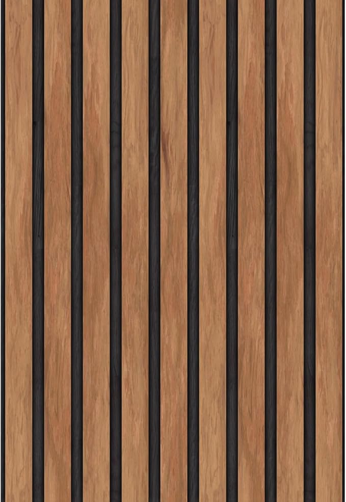 Main Street Peel and Stick Wallpaper Sheets, Wood Slat Panel, 12-Pack | 11 x 16 in sheet size; Covers up to 14.67 sq ft; Eco-friendly paper material; No paste or additional adhesive required by MainStreet
