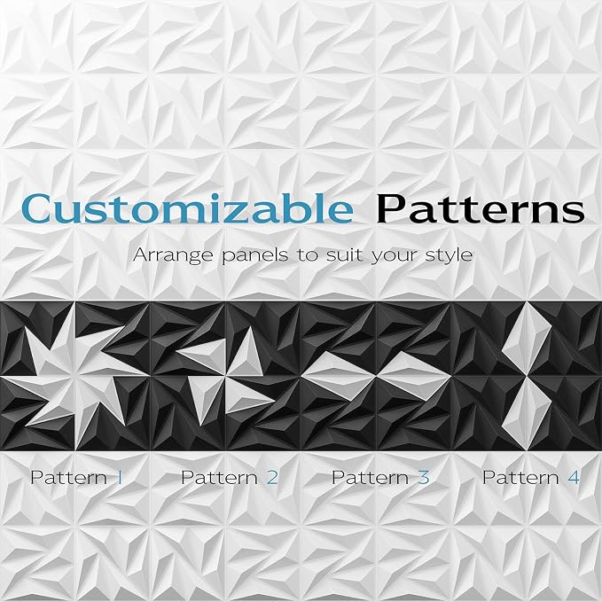 PVC 3D Wall Panels, White, 12"x12" | Textured, Interior Wall Decor, Home and Office Interiors, Covers 32 Sq.Ft. - Image 4