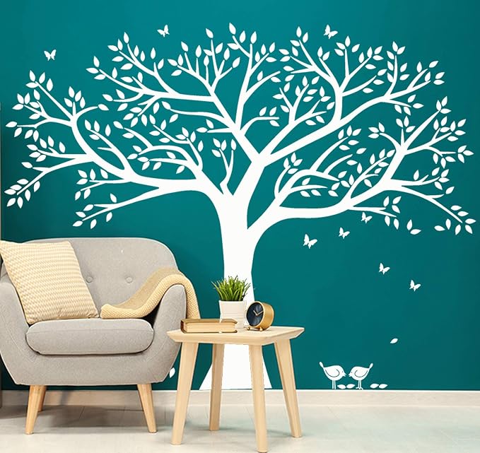 Giant Family Photo Tree Wall Decal Tree Wall Stickers Vinyl Mural Art for Home Decor Room Decor (White A) - Image 2