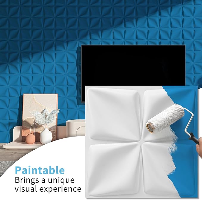 Art3d 20 Pack Decorative 3D Wall Panels, 19 Sq.Feet PVC Interior Wall Décor, 11.8"x11.8", White - Image 3
