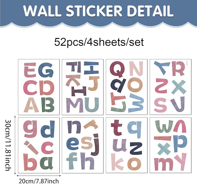 Large Alphabet Stickers, Peel and Stick Colorful Letters Wall Decals, Multicolor Early Learning Decor for Bulletin Board Classroom Window Door Mailbox Home Decor - Image 2