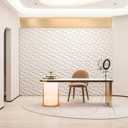 Art3dwallpanels 20 Pack 3D Wall Panels for Interior Wall Decor, 12''x12'' White Accent Diamond Panels for Gaming Room Bedroom TV Background, White - Image 8