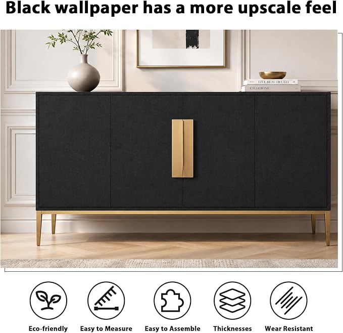17.7"x 197" Peel and Stick Wallpaper Matte Black Contact Paper Self-Adhesive Removable Thick Waterproof Wallpaper Vinyl for Cabinets Countertops Furniture Kitchen Bathroom & Walls - Image 7