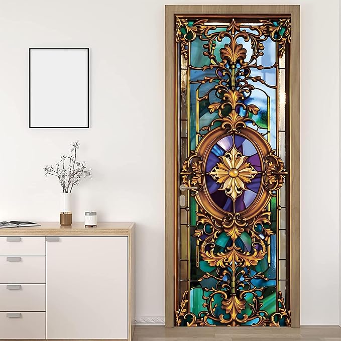 TUOKING Door Sticker,Peel and Stick Removable Vinyl Door Decals | Wallpaper Waterproof Self-Adhesive Mural for Home Decor,Wall Covers Poster,30.3" W x 78.7" L, Set of 2 Sheets - Image 3