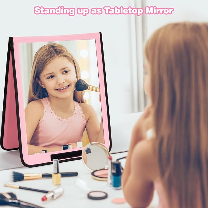 LPHUMEX Pink Portable Folding Dance Kit - 32x13 Full Length Mirror - Image 3