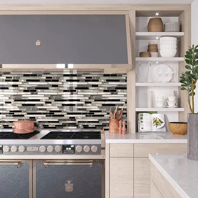 Livebor Backsplash Peel and Stick Wallpaper Kitchen Wallpaper17.7” x 393.7” | Kitchen Contact Paper Peel and Stick Wallpaper Backsplash Wallpaper Countertops Waterproof Wall Paper for Bathroom Tile Vinyl - Image 6
