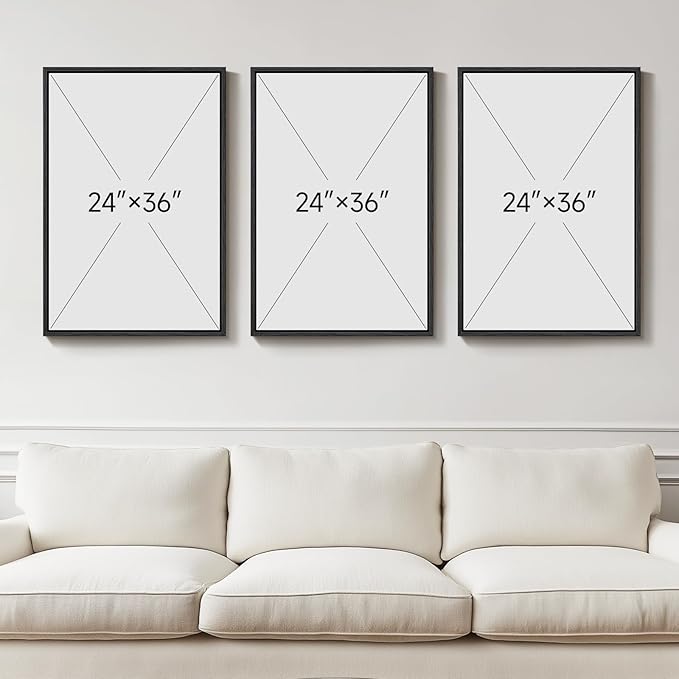 Large Framed Blue Abstract Wall Art for Living Room, Modern 3D Artwork | Solid wood frame, Navy blue and white pictures, Set of 3 piece big 24x36 in, Textured paintings wall decor bedroom office - Image 7