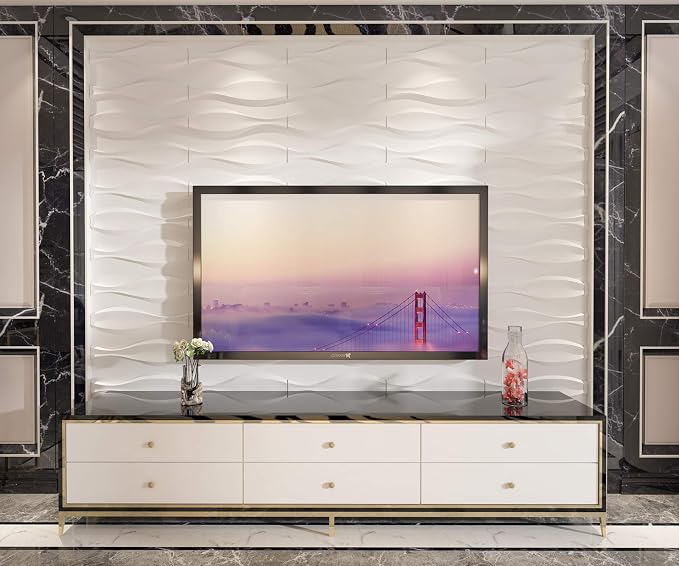 Art3d 19.7" x 19.7" (Pack of 12) Wall Panel Wave, White - Image 6