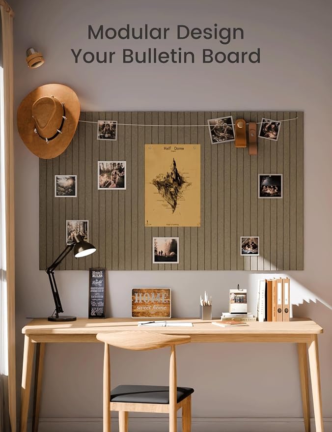 Fluxynara 48" x 36" Large Felt Bulletin Board, Earth Brown | 12 Pack Cork Board Alternative with 60 Safe Adhesive Tabs, Pin Boards for Wall Decor, Home, Office, Classroom,Dorm - Image 6