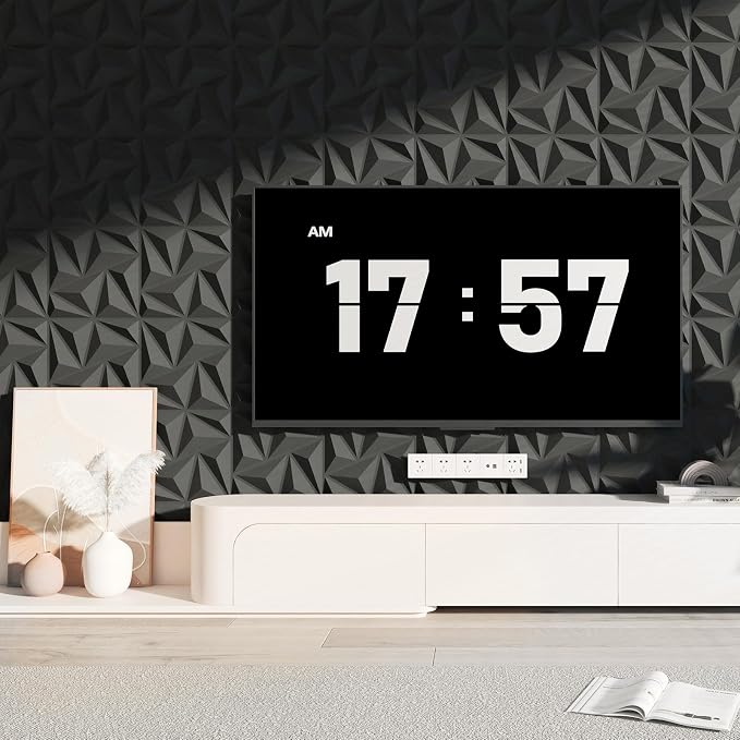 Art3d 3D Wall Panels 20 Pack, 11.8" x 11.8" (19 Sq.ft) PVC Wall Panels, Glue Up Wall Decor for Living Room, Bedroom, Office, Black - Image 7