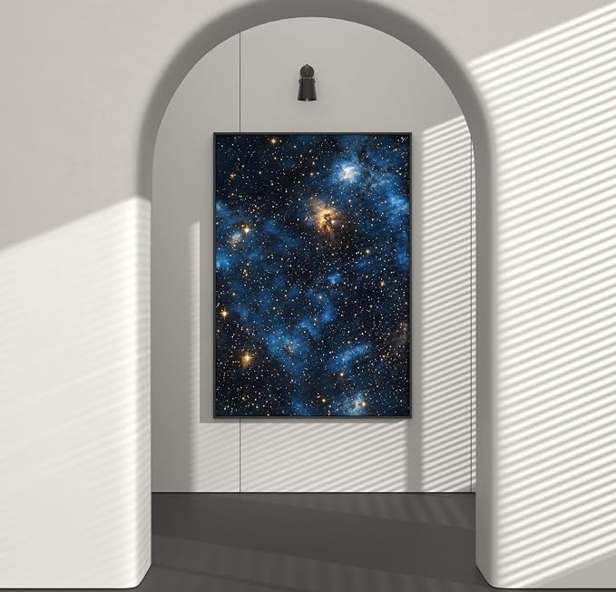Laatse Dark Starry Sky Wallpaper Peel and Stick 17.5"x 787",Black/Blue | Self Adhesive/Removable/Waterproof/Thick Vinyl Extra Long Contact Paper for Bathroom Bedroom Shelf Cabinet Drawer,Prepasted - Image 8