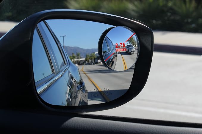 Blind Spot Mirrors for Cars - by Safe View Company - Change Lanes w Confidence - Made from Real Convex Glass - Long Lasting - Easy Peel & Stick (Halo XL) - Image 2