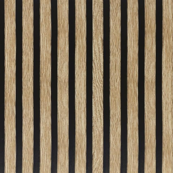 Arthome 17''x120'' Wood Slat Wallpaper,Peel and Stick Self Adhesive Wood Wallpaper PVC Vinyl Decorative Removable Wallpaper Waterproof Faux Wood Grating Stripe Contact Paper for Living Room Bedroom by ArthomeWALLDECOR