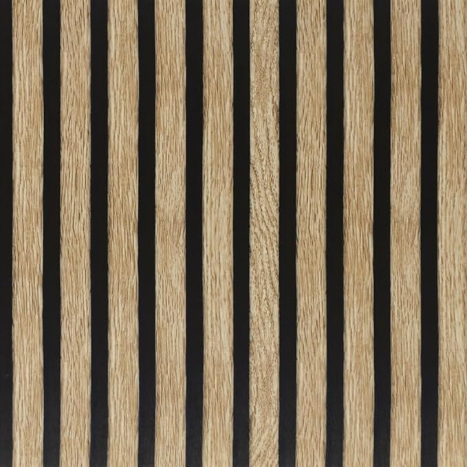 Arthome 17''x240'' Wood Slat Wallpaper,Peel and Stick Self Adhesive Wood Wallpaper PVC Vinyl Decorative Removable Wallpaper Waterproof Faux Wood Grating Stripe Contact Paper for Living Room Bedroom by ArthomeWALLDECOR
