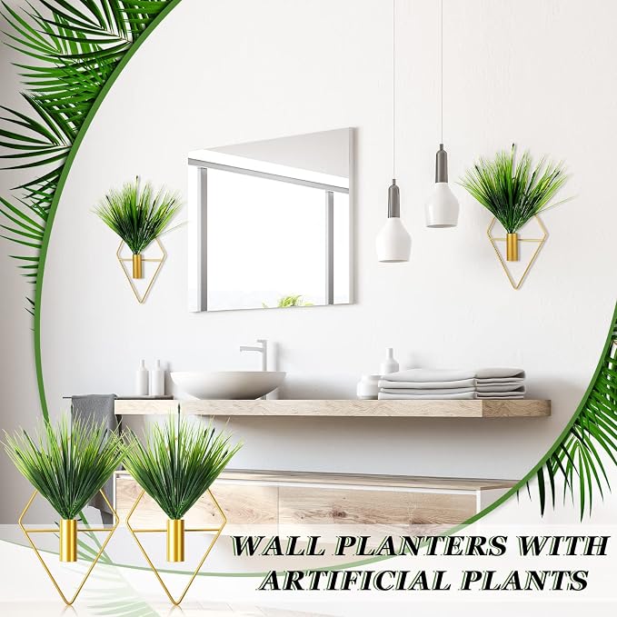 Canlierr 4 Pcs Wall Decor Hanging Planters, Aquatic Plant, Gold - Image 6
