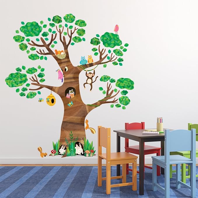 DECOWALL DL4-1709 XLarge Giant Tree and Animals Kids Wall Decals Wall Stickers (59x63 inch) Peel and Stick Removable Wall Stickers for Kids Nursery Bedroom Living Room - Image 8