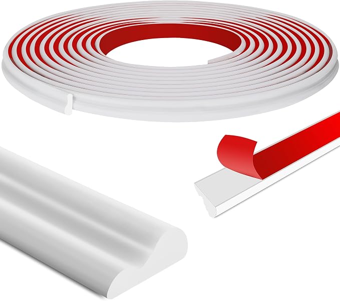 moonoom 20 Ft x 0.9''Wall Decoration Molding Trim,Self-Adhesive 3D Chair Rail Panel Molding, Flexible DIY Wall Trim for Wall Mirror Window Frame and Home Decoration by moonoom