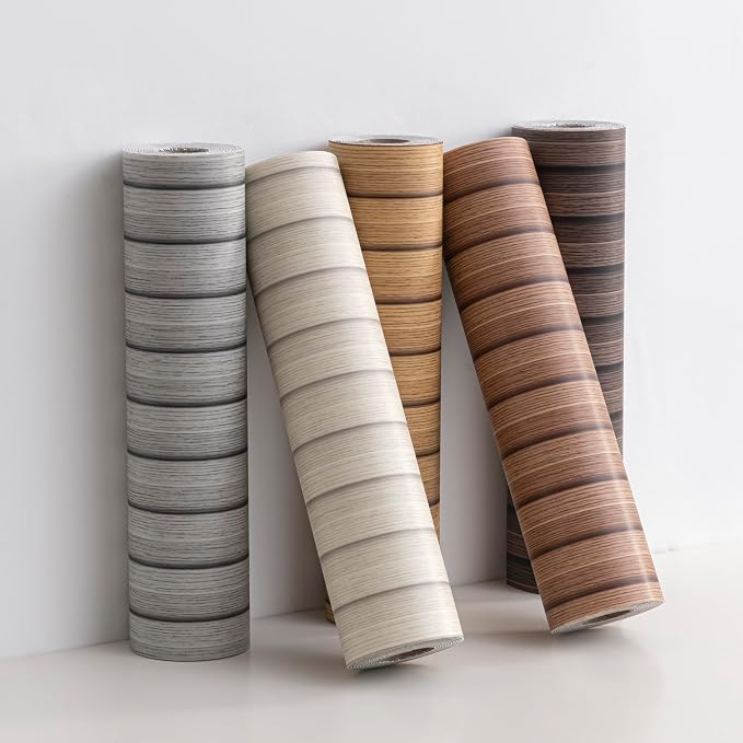 Haimin Wood Grain Slat Wall Panels Peel and Stick Faux Wood Thick Wallpaper | 118"x15.75" Waterproof PET & IXPE Foam Paneling Adhesive Smooth Beadboard Wallpaper Wall Covering Panels (Beige) - Image 9