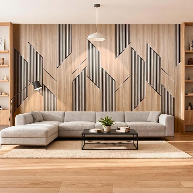8-Pack Teak Wood Grain 3D Wall Panels with Adhesive, Peel and Stick PVC Wall Tiles for Accent Wall, Covers 82.15 Sq Ft for Luxury Living Room & Bedroom Decor - Image 8