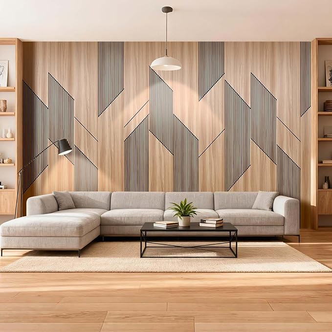 8-Pack Teak Wood Grain 3D Wall Panels with Adhesive, Peel and Stick PVC Wall Tiles for Accent Wall, Covers 92.6 Sq Ft for Luxury Living Room & Bedroom Decor - Image 7