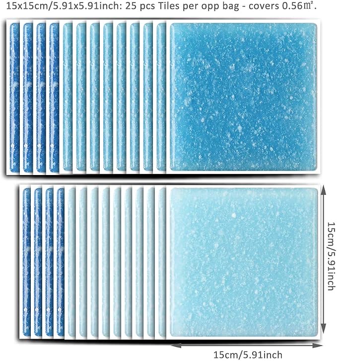 Alwayspon 25 Pcs Self-Adhesive Decal for Home Decor, Peel and Stick Wall Tile Sticker, Water-Proof Backsplash for Kitchen Bathroom, 6x6inch - Image 6