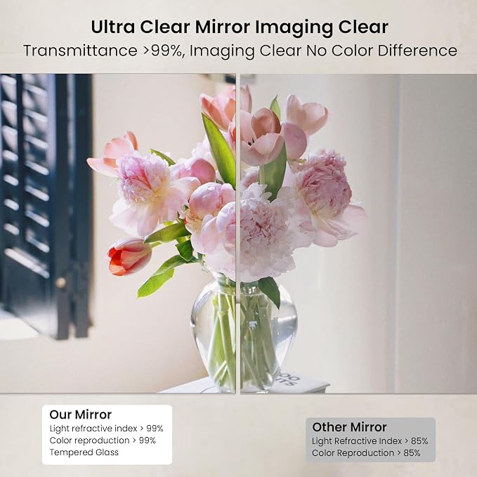 JAMBALAY Tempered Glass Home Gym Mirror, 2Pcs 48"x30" Large Gym Mirror, HD Large Full Body Mirrors for Dance, Yoga, Frameless, Fitness, Garage - Image 3