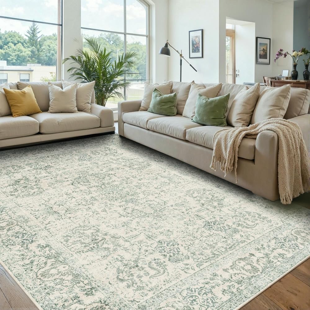 Rugxara 6x9 Washable Area Rug for Living Room,Light Green by Rugxara