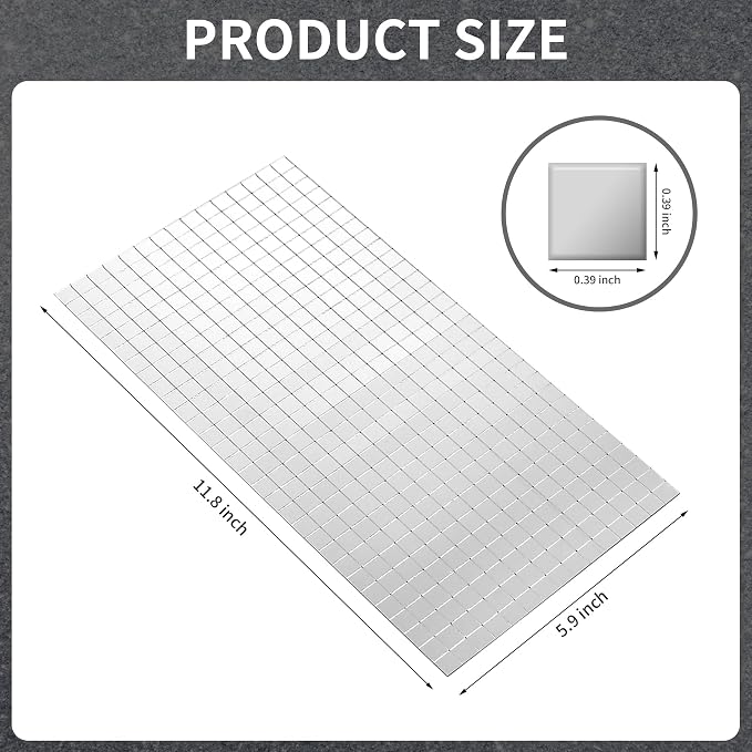 Vehipa 4500 PCS 10 x 10 mm Self-Adhesive Disco Tiles Silver - Image 4