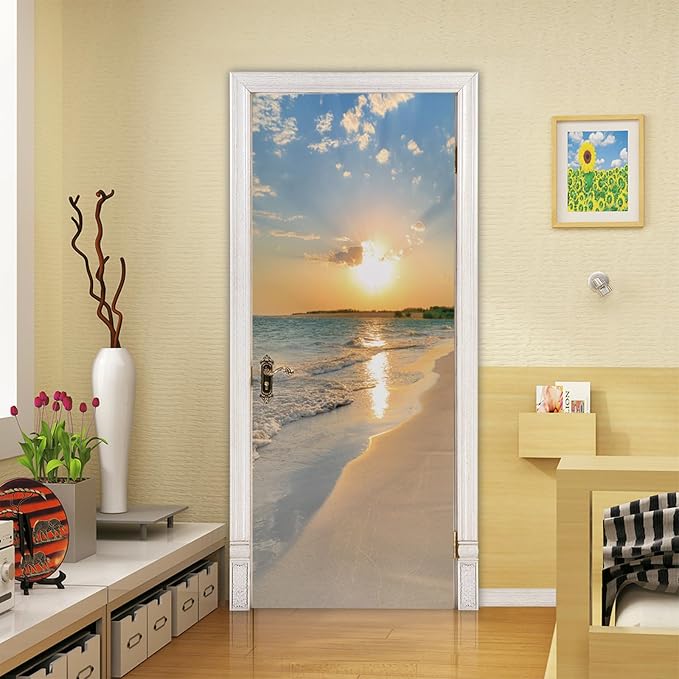 TUOKING Door Sticker,Peel and Stick Removable Vinyl Door Decals | Wallpaper Waterproof Self-Adhesive Mural for Home Decor,Wall Covers Poster,30.3" W x 78.7" L, Set of 2 Sheets - Image 6