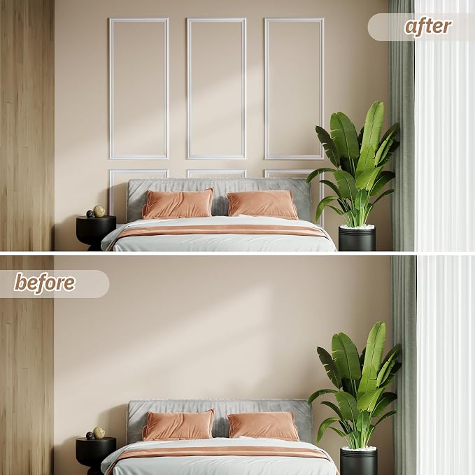 Peel and Stick Wall Molding Kit, Accent Wall Panels for Interior Wall Decor with Double-Sided Tape, 3 Set Pre-Cut PS Wainscoting Panels (54 * 24 in) - Image 5