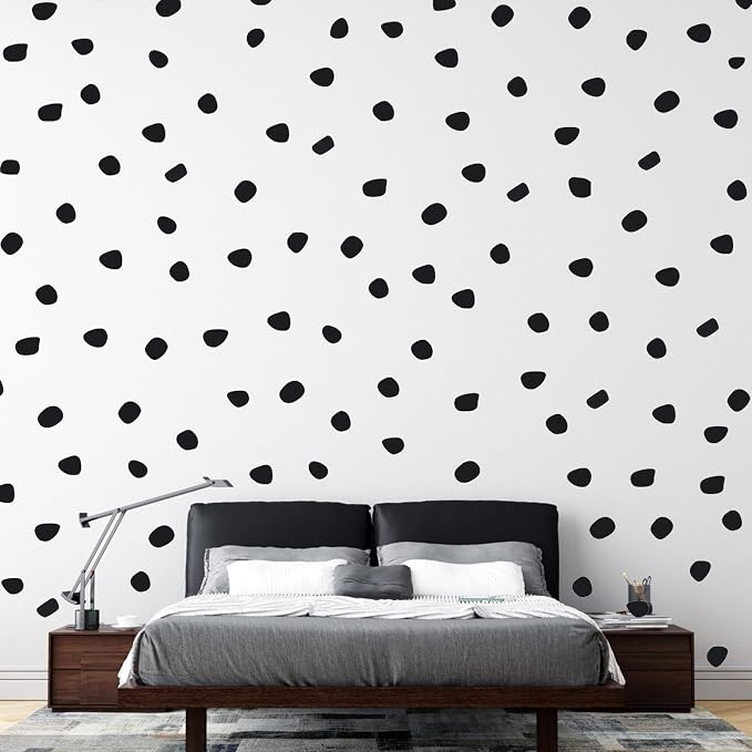500 Pieces Black Irregular Dots Wall Sticker Irregular Polka Dots Wall Stickers Wall Decal Wall Decor Peel and Stick Stylish for Bedroom Home Classroom Decoration - Image 4