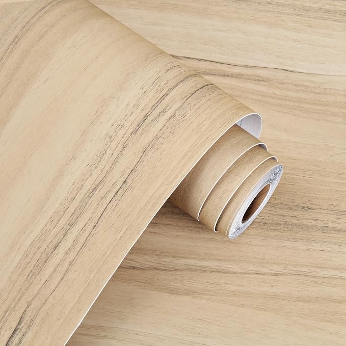 WESTICK Light Wood Grain Contact Paper Peel and Stick Countertops Waterproof Wood Wallpaper for Kitchen Cabinets Self Adhesive Wooden Vinyl Wrap for Countertop Covers Table Desk 24" x 394" - Image 7