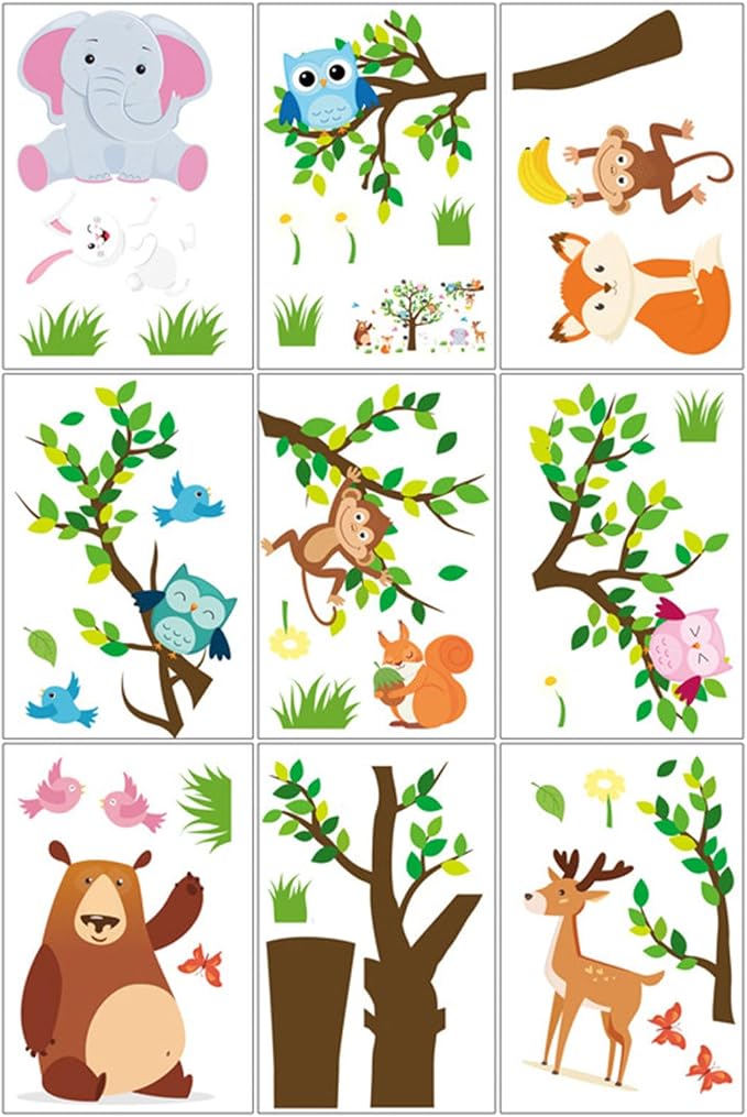 Arawat Animal Tree Wall Decals Decor for Bedroom Living Room Zoo Stickers for Living Room 3D DIY Wall Décor Stickers & Murals Art as Decorations - Image 6