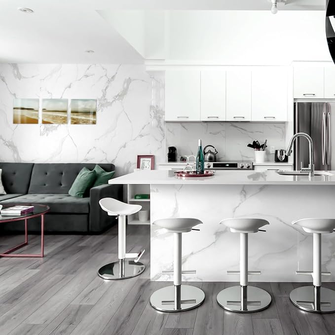Marble Peel and Stick Waterproof Wall Paneling, 118" x 47" Carrara White Matte Finish Self-Adhesive Backsplash Tile Vinyl Wall Panel for Kitchen Bathroom Wall Decor, Covers 38.75 Sq. Ft. - Image 9