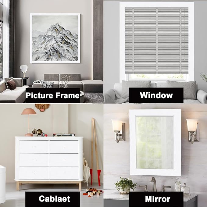 Alened 10M White Mirror Border Peel and Stick, Wood Grain Wallpaper Border - Image 6
