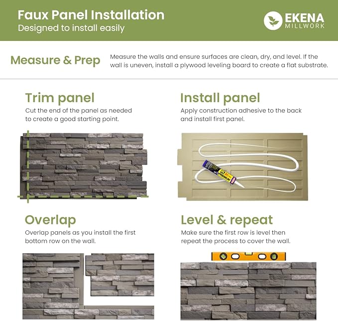 EverStone River Rock Faux Rock Panel, 49"W x 24 3/4"H x 3"D, Pebble Mix Color - Image 4
