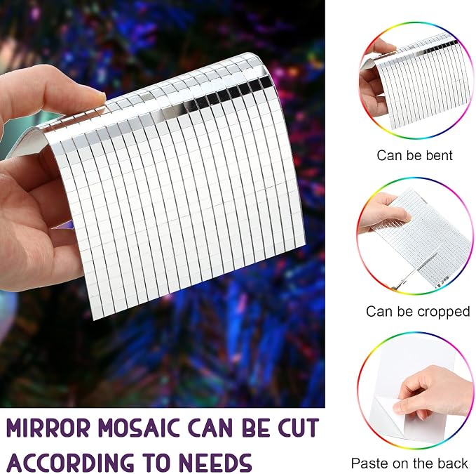28800 Pieces Silver Disco Mirror Tile Self-Adhesive Mirrors Mosaic Tile - Image 3