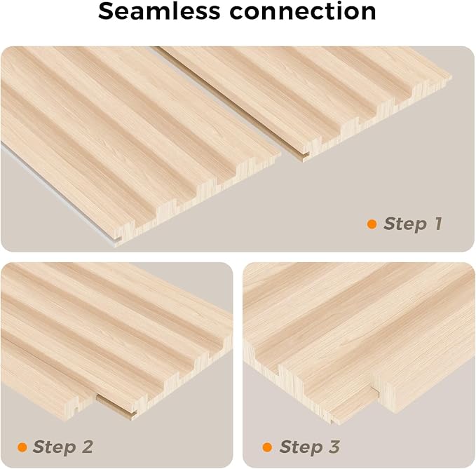 Slat Wall Panel 4-Pack, 108’’x5.7’’, Natural Wood | Real Wood Material, with 2Pcs End Trims, Wood Wall Panel for Interior Wall Decor, Bedroom, Living Room, TV Background - Image 4