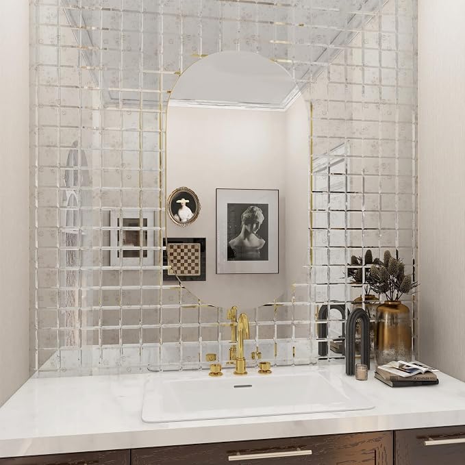 Peel and Stick Mirror Tile Light Antique 3 x 3 Inch - Image 6