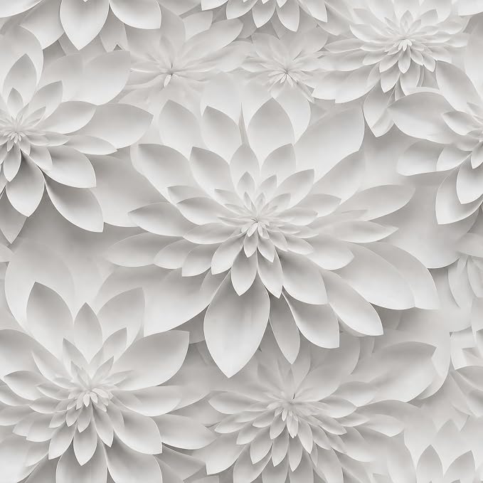 Peel and Stick Wallpaper White Gray Lotus Floral Small | 17.7 in x 6.6 ft Self Adhesive Floral Contact Paper for Smooth Dry Surfaces Removable and Renter Friendly by WEISENI