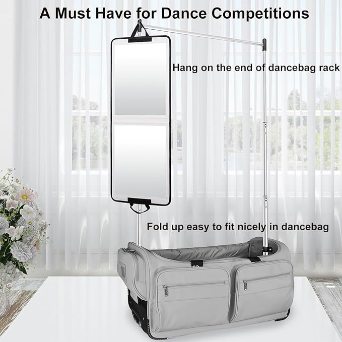 LPHUMEX White Foldable Full Length Mirror for Dance Bag, 33x13 Inch Portable Folding Body Mirror for Dance Travel Wedding Golf - Image 4
