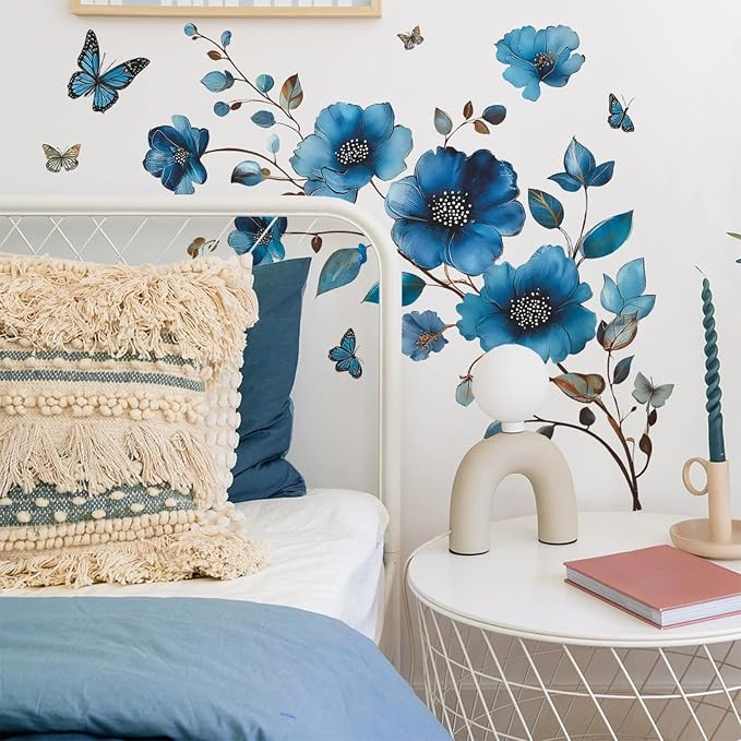TUOKING Flowers Wall Stickers Decor,Removable Vinyl Wall Murals | Peel and Stick Modern Wall Art Decal Home Decor for Kitchen,Bedroom,Living Room by TUOKING