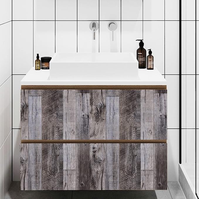 Yun-aeon Natural Wood-Gray Contact Paper Peel and Stick Wallpaper | 17.3"x 472"Self Adhesive Removable Vintage Faux Wood Wall Paper Plank Shelf Home Decoration Kitchen Counter Cover - Image 9